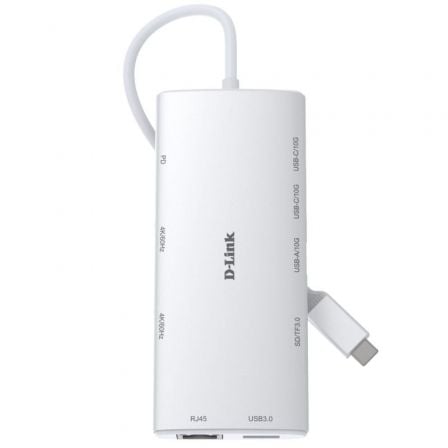 --Docking USB Tipo-C D-Link DUP-A01/ 1xUSB/ 2xUSB Tipo-C/ 2xHDMI 4K/ 1xRJ45/ 1xLector de Tarjetas/ 1xUSB Tipo-C PD/ Blanco-