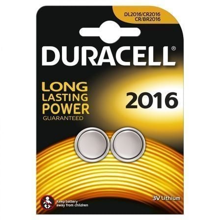 --Pack de 2 Pilas de Botón Duracell DL2016B2/ 3V-