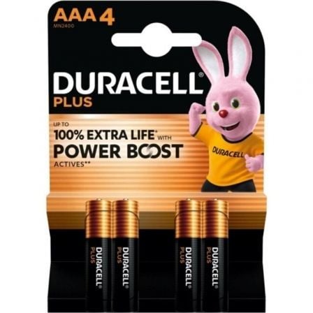 --Pack de 4 Pilas AAA Duracell Plus Power Boost DPBLR3B4/ 1.5V/ Alcalinas-