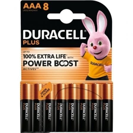 --Pack de 8 Pilas AAA Duracell Plus Power Boost DPBLR3B8/ 1.5V/ Alcalinas-