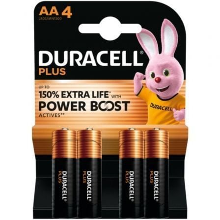 --Pack de 4 Pilas AA Duracell Plus Power Boost DPBLR6B4/ 1.5V/ Alcalinas-
