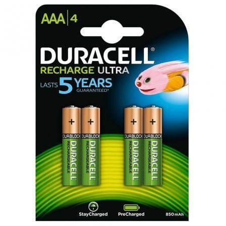 --Pack de 4 Pilas AAA Duracell HR03-A/ 1.2V/ Recargables-