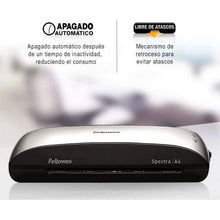 -2-Plastificadora Fellowes Spectra A4/ hasta A4 y 125 Micras/ Negra y Gris-2