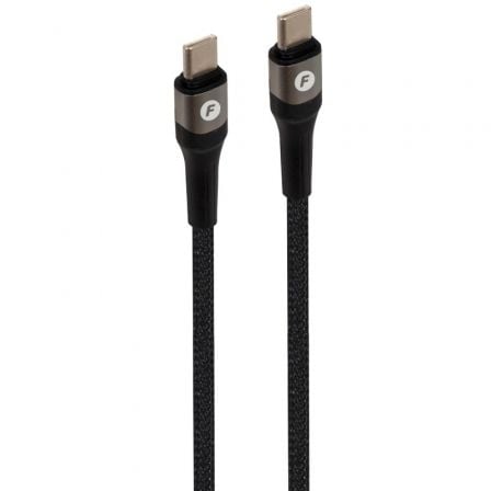 --Cable USB 2.0 Tipo-C Fonestar USB-CC/ USB Tipo-C Macho - USB Tipo-C Macho/ 480Mbps/ Hasta 100W/ 1m/ Negro-