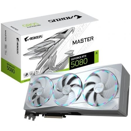 --Tarjeta Gráfica Gigabyte AORUS GeForce RTX 5080 MASTER ICE/ 16GB GDDR7-
