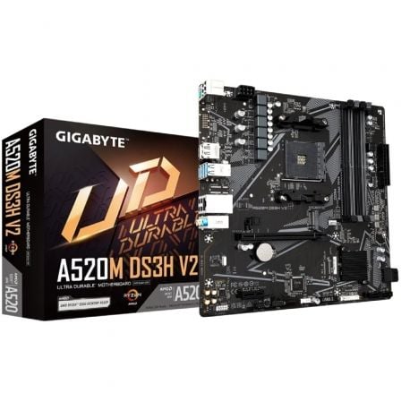 --Placa Base Gigabyte A520M DS3H V2 Socket AM4/ DDR4/ PCIe 3.0/ Micro ATX-