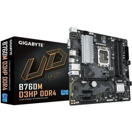 --Placa Base Gigabyte B760M D3HP DDR4 Socket 1700/ DDR4/ PCIe 4.0/ Micro ATX-