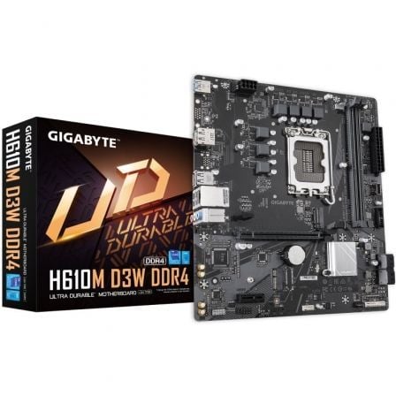 --Placa Base Gigabyte H610M D3W DRR4 Socket 1700/ DDR4/ PCIe 4.0/ Micro ATX-