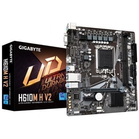 --Placa Base Gigabyte H610M H V2 Socket 1700/ DDR5/ PCIe 4.0/ Micro ATX-