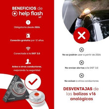 -1-Luz baliza de emergencia para coche Help Flash V16 Connected IoT/ Homologada/ Base Imantada/ Geolocalizable/ Funciona a Pilas-1