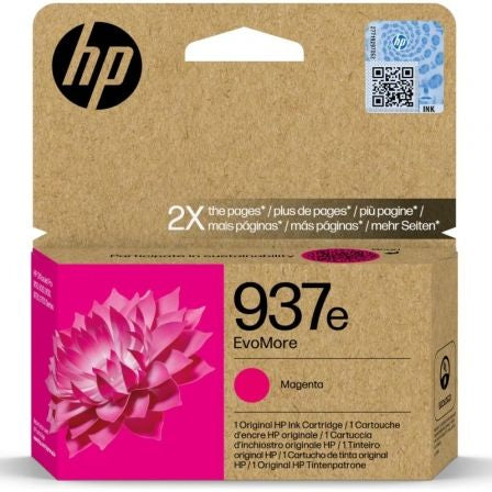 --Cartucho de Tinta Original HP nº937e EvoMore/ Magenta-