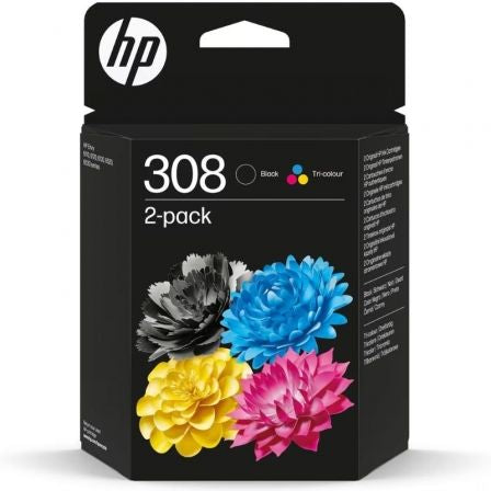 --Cartucho de Tinta Original HP nº308 Multipack/ Negro + Tricolor-