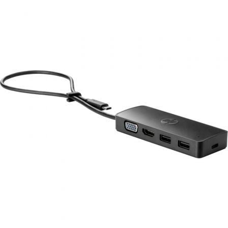 --Docking USB 3.0 Tipo-C HP USB-C Travel G2/ 2xUSB/ 1xHDMI 4K/ 1xVGA/ Negro-