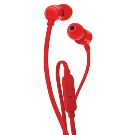 --Auriculares Intrauditivos JBL T110/ con Micrófono/ Jack 3.5/ Rojos-