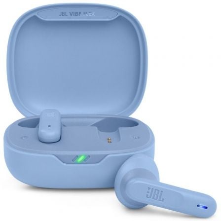 --Auriculares Bluetooth JBL Vibe Flex con estuche de carga/ Autonomía 8h/ Azul-