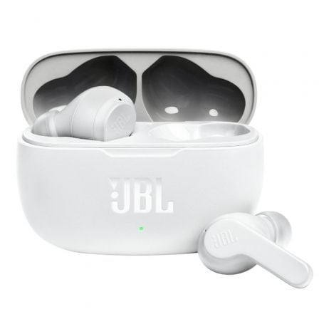 --Auriculares Bluetooth JBL Wave 200TWS con estuche de carga/ Autonomía 5h/ Blancos-