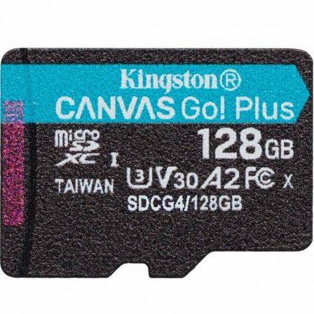 --Tarjeta de Memoria Kingston CANVAS Select Plus 128GB microSD XC/ Clase 10/ 200MBs-