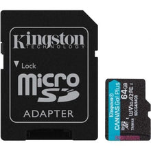 --Tarjeta de Memoria Kingston CANVAS Go! Plus 64GB microSD XC con Adaptador/ Clase 10/ 200MBs-