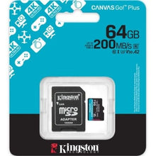 -2-Tarjeta de Memoria Kingston CANVAS Go! Plus 64GB microSD XC con Adaptador/ Clase 10/ 200MBs-2