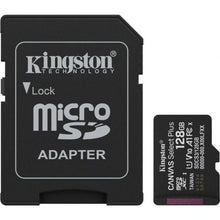 --Tarjeta de Memoria Kingston CANVAS Select Plus 128GB microSD XC con Adaptador/ Clase 10/ 150MBs-