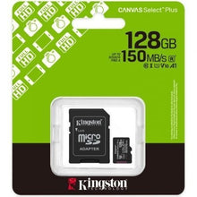 -2-Tarjeta de Memoria Kingston CANVAS Select Plus 128GB microSD XC con Adaptador/ Clase 10/ 150MBs-2
