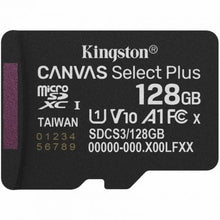 --Tarjeta de Memoria Kingston CANVAS Select Plus 128GB microSD XC/ Clase 10/ 150MBs-