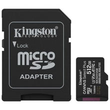 --Tarjeta de Memoria Kingston CANVAS Select Plus 512GB microSD XC con Adaptador/ Clase 10/ 150MBs-