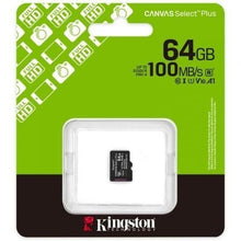 -2-Tarjeta de Memoria Kingston CANVAS Select Plus 64GB microSD XC/ Clase 10/ 100MBs-2