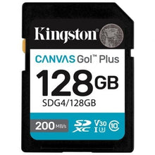 --Tarjeta de Memoria Kingston CANVAS Go! Plus 128GB SD XC/ Clase 10/ 200MBs-
