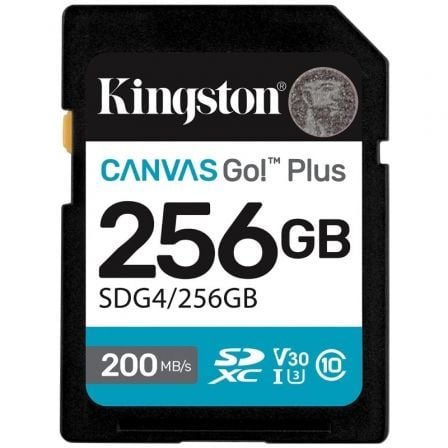 --Tarjeta de Memoria Kingston CANVAS Go! Plus 256GB SD XC/ Clase 10/ 200MBs-