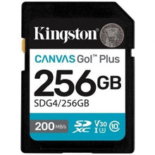 --Tarjeta de Memoria Kingston CANVAS Go! Plus 256GB SD XC/ Clase 10/ 200MBs-