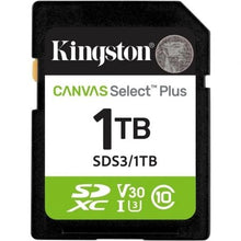 --Tarjeta de Memoria Kingston CANVAS Select Plus 1TB SD XC/ Clase 10/ 150MBs-