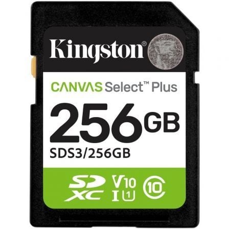 --Tarjeta de Memoria Kingston CANVAS Select Plus 256GB SD XC/ Clase 10/ 150MBs-