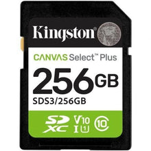 --Tarjeta de Memoria Kingston CANVAS Select Plus 256GB SD XC/ Clase 10/ 150MBs-