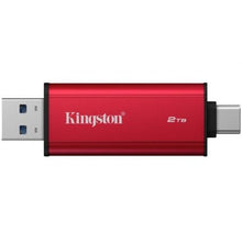 -1-Disco Externo SSD Kingston Dual Portable SSD 2TB/ USB Tipo-C y USB 3.2/ Rojo-1