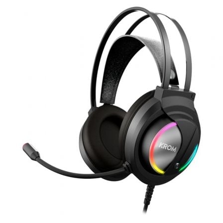 --Auriculares Gaming con Micrófono Krom Kappa/ Jack 3.5/ USB 2.0/ Negros-