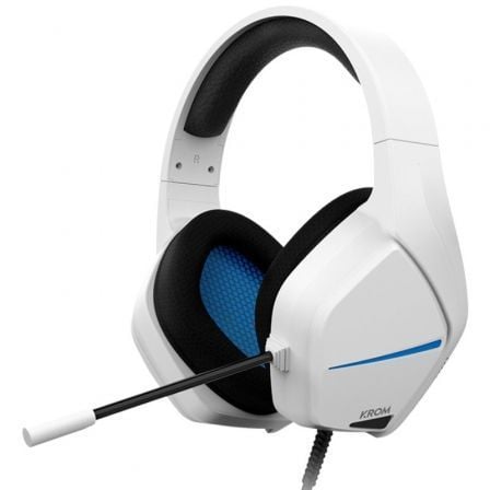 --Auriculares Gaming con Micrófono Krom Kopa Move/ Jack 3.5/ Blancos-