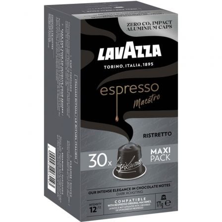 --Cápsula Lavazza Espresso Maestro Ristretto para cafeteras Nespresso/ Caja de 30-