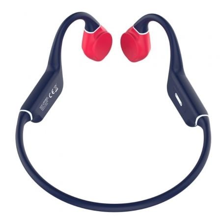 --Auriculares Inalámbricos Deportivos de Conducción Ósea Leotec Osea Kuri/ con Micrófono/ Bluetooth/ Azules y Rojos-