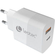 --Cargador de Pared GaN Leotec LECSPH30W2W/ 1xUSB Tipo-C/ 1xUSB/ 30W-