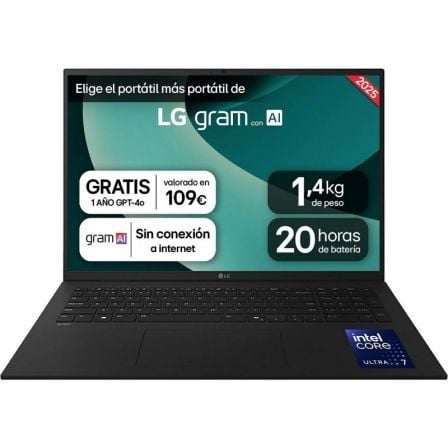 --Portátil LG Gram 17ZD90T-G.AX78B Intel Core Ultra 7-255H/ 16GB/ 1TB SSD/ 17