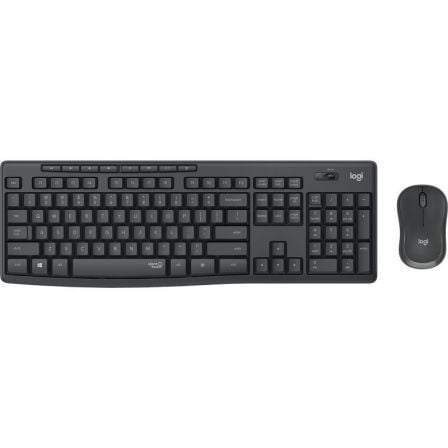 --Teclado y Ratón Inalámbricos Logitech Silent Touch MK295/ Grafito-