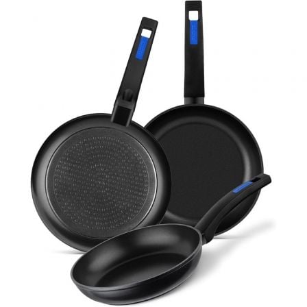 --Pack 3 Sartenes Monix M811200/ Ø18/Ø22/Ø26/ Aluminio forjado-