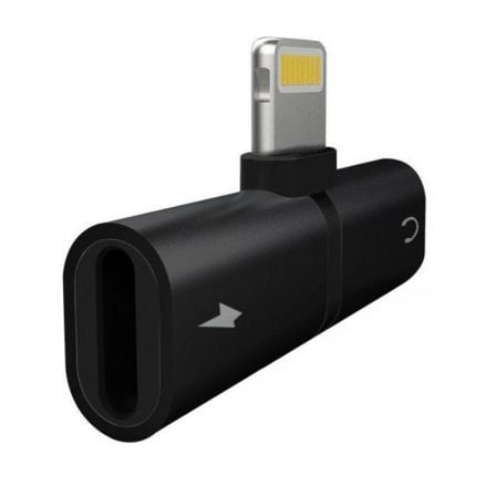 --Splitter Carga y Música Myway Lightning Macho - USB Macho/ Negro-