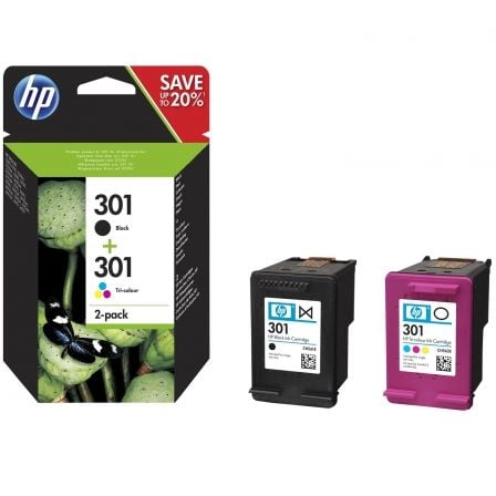 --Cartucho de Tinta Original HP nº301 Multipack/ Negro/ Tricolor-
