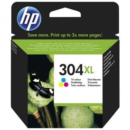 --Cartucho de Tinta Original HP nº304 XL Alta Capacidad/ Tricolor-