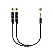 --Cable Estéreo Nanocable 10.24.1202/ Jack 3.5 Macho - 2x Jack 3.5 Hembra/ 30cm/ Negro-