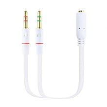 --Cable Estéreo Nanocable 10.24.1203/ Jack 3.5 Hembra - 2x Jack 3.5 Macho/ 20cm/ Blanco-
