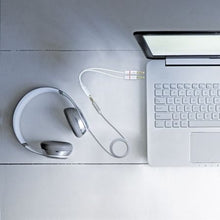 -2-Cable Estéreo Nanocable 10.24.1203/ Jack 3.5 Hembra - 2x Jack 3.5 Macho/ 20cm/ Blanco-2