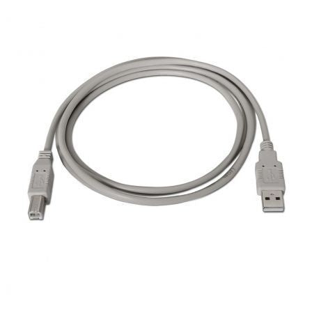 --Cable USB 2.0 Impresora Nanocable 10.01.0103/ USB Tipo-B Macho - USB Macho/ 1.8m/ Beige-